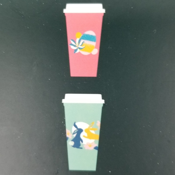 Starbucks Reusable Hot Cups 6 pack 16 ounces Spring Easter Bunny Rabbit NWT - Picture 11 of 13